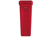 Een Afvalbak Rubbermaid Slim Jim Vented met luchtsleuven 87liter rood koop je bij VHK Kantoorartikelen