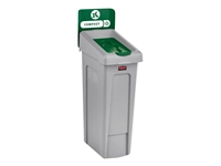 Een Deksel Rubbermaid Slim Jim Recyclestation gesloten groen koop je bij VHK Kantoorartikelen