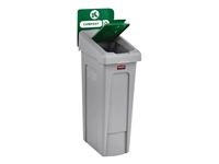 Een Deksel Rubbermaid Slim Jim Recyclestation gesloten groen koop je bij VHK Kantoorartikelen