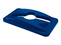 Een Deksel Rubbermaid Slim Jim Vented inwerpopening voor gemengde recycling blauw koop je bij VHK Kantoorartikelen