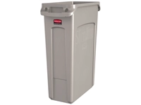 Een Afvalbak Rubbermaid Slim Jim Vented met luchtsleuven 60liter beige koop je bij VHK Kantoorartikelen