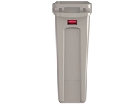 Een Afvalbak Rubbermaid Slim Jim Vented met luchtsleuven 60liter beige koop je bij VHK Kantoorartikelen