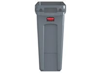 Een Afvalbak Rubbermaid Slim Jim Vented met luchtsleuven 60liter grijs koop je bij VHK Kantoorartikelen