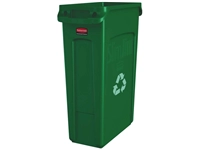 Een Afvalbak Rubbermaid Slim Jim Vented met luchtsleuven 87liter groen koop je bij VHK Kantoorartikelen