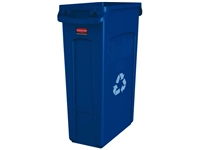 Een Afvalbak Rubbermaid Slim Jim Vented met luchtsleuven 87liter blauw koop je bij VHK Kantoorartikelen