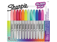 Een Viltstift Sharpie Glampop fijn assorti blister à 12 stuks koop je bij VHK Kantoorartikelen