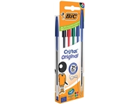 Een Balpen Bic Cristal medium assorti blister à 5 stuks koop je bij Hoekmankantoorartikelen.nl