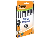 Een Balpen Bic Cristal medium zwart blister à 10 stuks koop je bij Hoekmankantoorartikelen.nl