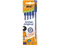 Een Balpen Bic Cristal medium blauw blister à 5 stuks koop je bij Hoekmankantoorartikelen.nl