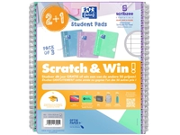 Een Collegeblok Oxford School A5+ lijn 17-gaats 160 pagina's 80gr pastel scratch&win assorti 3 stuks koop je bij Hoekmankantoorartikelen.nl