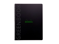 Een Notitieboek Rhodia Greenbook A4+ lijn 4-gaats 180 pagina's 90gr zwart koop je bij VHK Kantoorartikelen