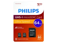 Een Geheugenkaart Philips micro SDXC Class 10 UHS-I U1 64GB 2 stuks koop je bij Hoekmankantoorartikelen.nl