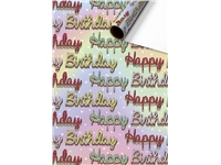 Een Inpakpapier Stewo Happy Birthday 200x70cm assorti koop je bij Hoekmankantoorartikelen.nl