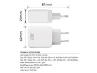 Een Oplader ACT 20w 2-poorts usb a+c wit koop je bij VHK Kantoorartikelen