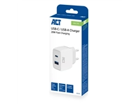 Een Oplader ACT 20w 2-poorts usb a+c wit koop je bij VHK Kantoorartikelen