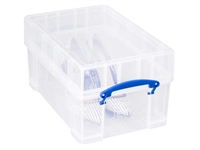 Een Opbergbox Really Useful 9 liter XL 395x255x205mm transparant wit koop je bij VHK Kantoorartikelen