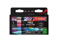 Een Acrylmarker STABILO Free Acrylic T300 Candy assorti 5 stuks koop je bij Clippz! Office Supplies