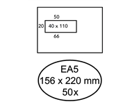 Een Envelop Hermes EA5 156x220mm venster 4x11links zelfklevend 50 stuks koop je bij Hoekmankantoorartikelen.nl