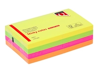 Een Memoblok Quantore 76x127mm neon assorti 4 kleuren 400 vel koop je bij Hoekmankantoorartikelen.nl