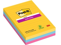 Een Memoblok Post-it 4690 Super Sticky 101x152mm lijn Carnival 3 stuks koop je bij Hoekmankantoorartikelen.nl