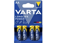 Een Batterij Varta Longlife Power 4xAA koop je bij VHK Kantoorartikelen