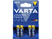 Een Batterij Varta Longlife Power 4xAAA koop je bij VHK Kantoorartikelen