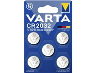 Een Batterij Varta knoopcel CR2032 lithium blister à 5stuk koop je bij VHK Kantoorartikelen