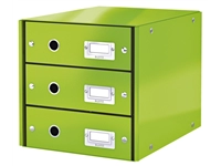 Een Ladenbox Leitz WOW Click & Store 3 laden groen koop je bij VHK Kantoorartikelen