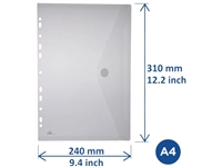 Een Enveloptas HF2 A4 240x310mm 11-gaats PP transparant wit koop je bij VHK Kantoorartikelen