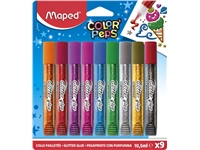 Een Glitterlijm Maped Color'Peps set á 9 kleuren koop je bij VHK Kantoorartikelen