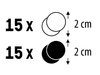 Een Klittenband Folia rond 2cm 15 stuks zwart 15 stuks wit koop je bij VHK Kantoorartikelen