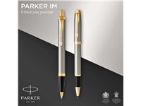 Een Balpen en Rollerpen Parker IM brushed metal GT medium 2 stuks koop je bij Hoekmankantoorartikelen.nl