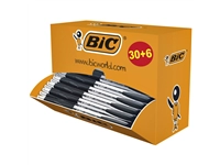 Een Balpen Bic Atlantis classic grip clic medium zwart valuepack 30+6 gratis koop je bij VHK Kantoorartikelen