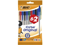 Een Balpen Bic Cristal medium assorti zakje à 8+2 gratis koop je bij VHK Kantoorartikelen