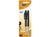 Een Balpen Bic M10 medium zwart blister à 2 stuks koop je bij VHK Kantoorartikelen