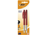 Een Balpen Bic M10 medium rood bister à 2 stuks koop je bij VHK Kantoorartikelen