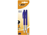 Een Balpen Bic M10 medium blauw blister à 2 stuks koop je bij VHK Kantoorartikelen