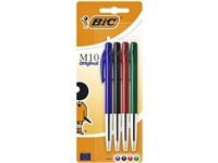 Een Balpen Bic M10 medium assorti blister à 4 stuks koop je bij VHK Kantoorartikelen