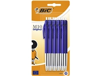 Een Balpen Bic M10 medium blauw blister à 10 stuks koop je bij VHK Kantoorartikelen