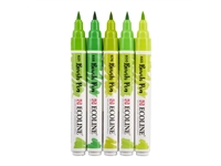 Een Brushpen Talens Ecoline set á 5 stuks groen koop je bij Hoekmankantoorartikelen.nl