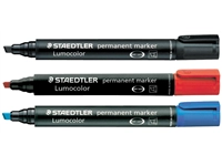 Een Viltstift Staedtler Lumocolor 350 permanent schuin rood koop je bij VHK Kantoorartikelen