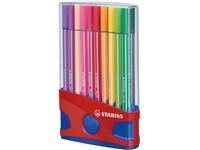 Een Viltstift STABILO Pen 68/20 ColorParade in rood/blauw etui medium assorti etui à 20 stuks koop je bij VHK Kantoorartikelen