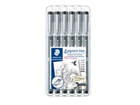 Een Fineliner Staedtler Pigment 308 zwart set 4+2 gratis koop je bij Hoekmankantoorartikelen.nl