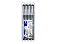 Een Fineliner Staedtler Pigment 308 zwart set 4 stuks koop je bij Hoekmankantoorartikelen.nl