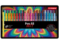 Een Viltstift STABILO Pen 68/40 Arty medium assorti blik à 40 stuks koop je bij VHK Kantoorartikelen