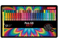 Een Viltstift STABILO Pen 68/50 Arty medium assorti blik à 50 stuks koop je bij VHK Kantoorartikelen