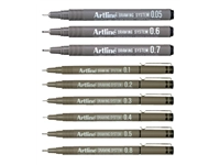 Een Fineliner Artline technisch etui met 0.1-0.3-0.5-0.7mm zwart koop je bij Hoekmankantoorartikelen.nl