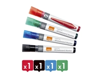 Een Viltstift Nobo whiteboard Liquid ink rond assorti 3mm 4st koop je bij VHK Kantoorartikelen