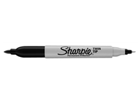 Een Viltstift Sharpie rond Twin tip ultra fijn & fijn zwart blister à 1 stuk koop je bij VHK Kantoorartikelen