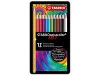 Een Kleurpotloden STABILO 1612 aquacolor assorti blik à 12 stuks koop je bij VHK Kantoorartikelen